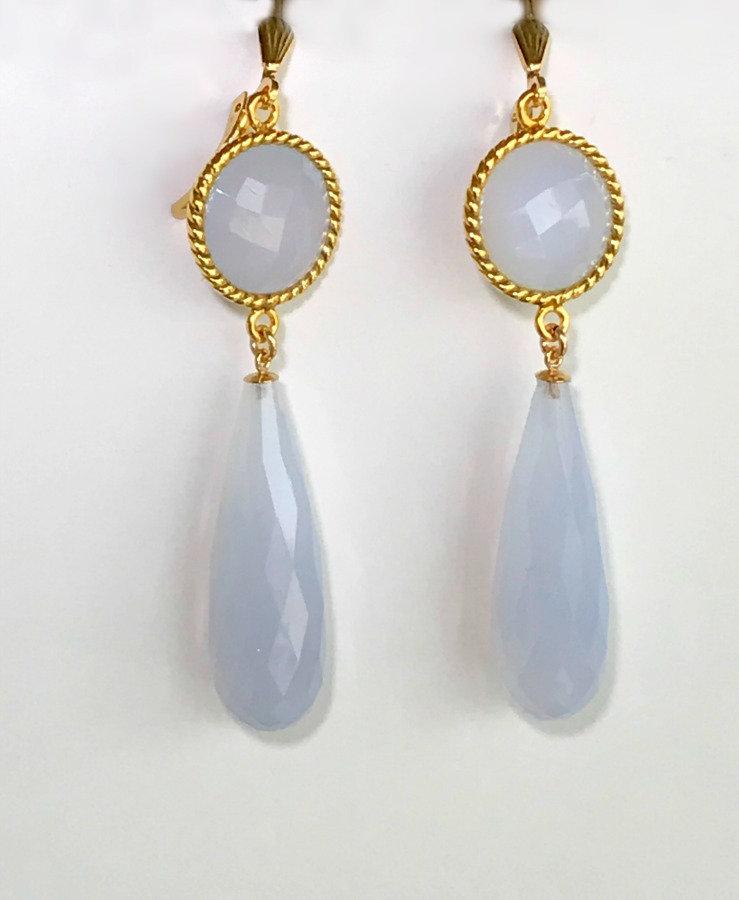 Holly Blue Chalcedony Wedding Earrings - doolittlejewelry