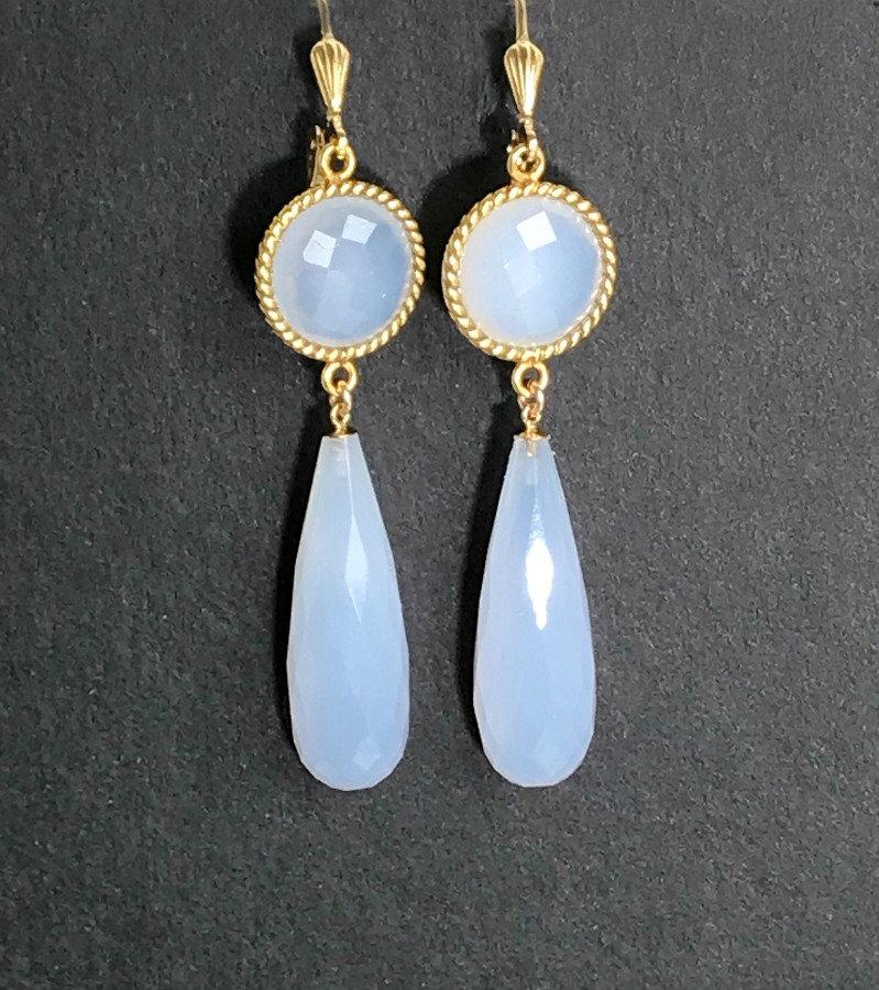 Holly Blue Chalcedony Wedding Earrings - doolittlejewelry