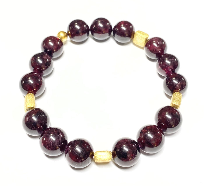Garnet Stack and Burgundy Stretch Layering Bracelet - doolittlejewelry