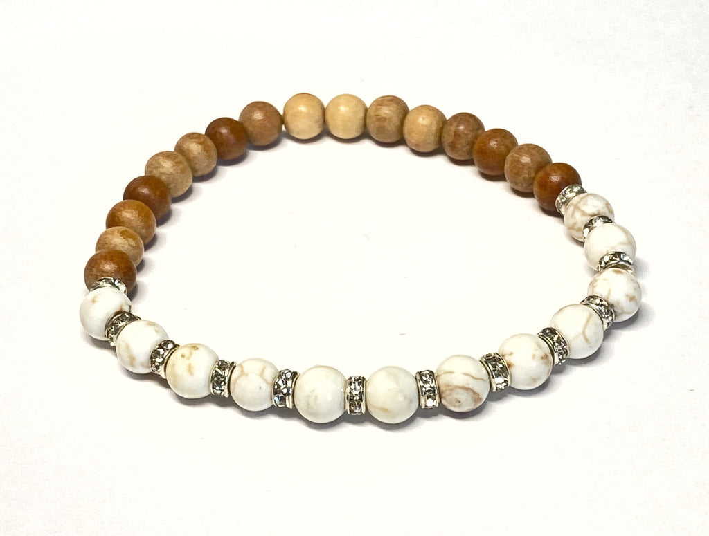 Sterling Silver Stretch Stacking Bracelet Set of 3 Sandalwood Neutrals