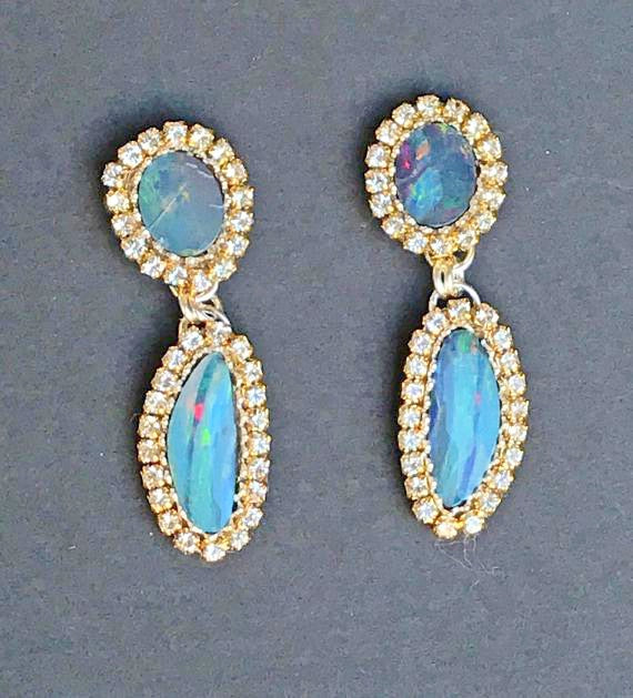 Lightning Ridge Opal Double Dangle Earrings