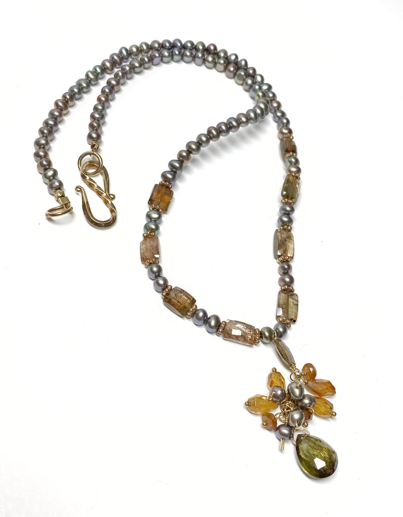 Pearl and Andalusite Necklace