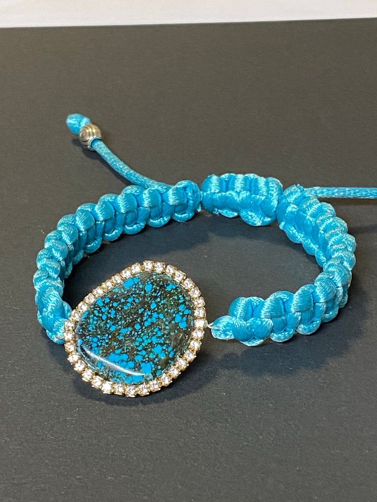 Spider Web Turquoise Knotted Macrame Boho Bracelet