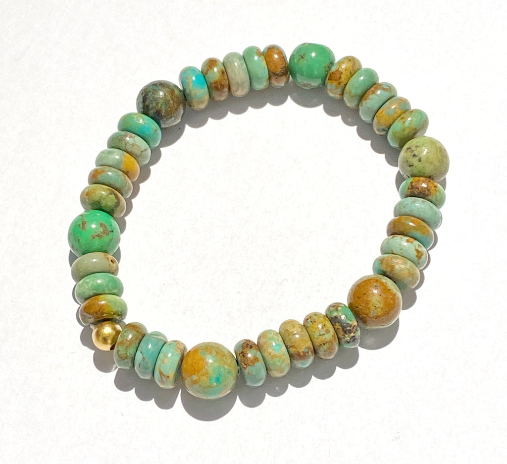 Rustic Turquoise Stack Bracelet Set of 2 with Fluorite