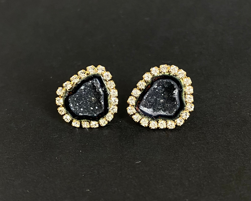 Dreamy Gaze Druzy Earrings In Black • Impressions Online Boutique