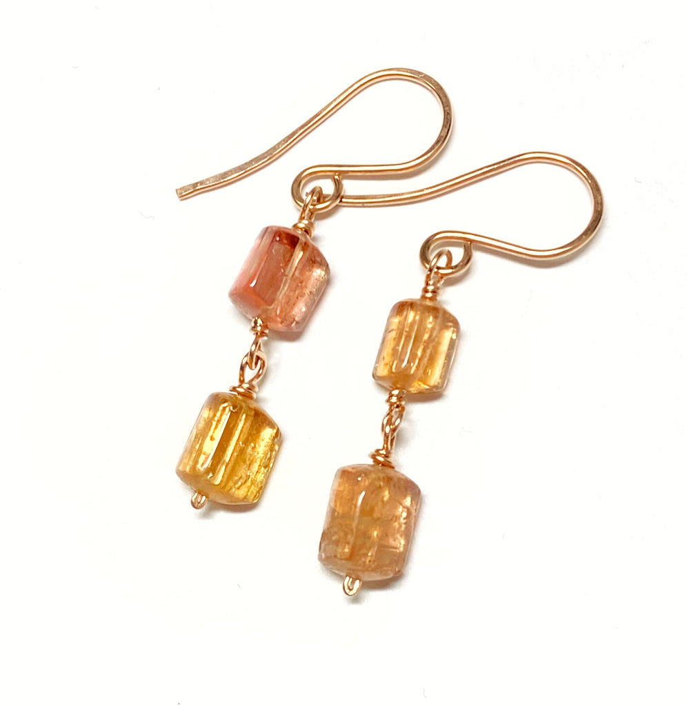 rose gold imperial topaz dangle earrings