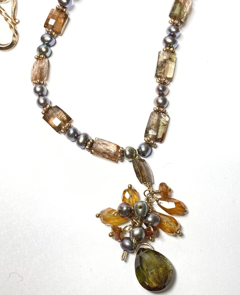 Pearl and Andalusite Necklace