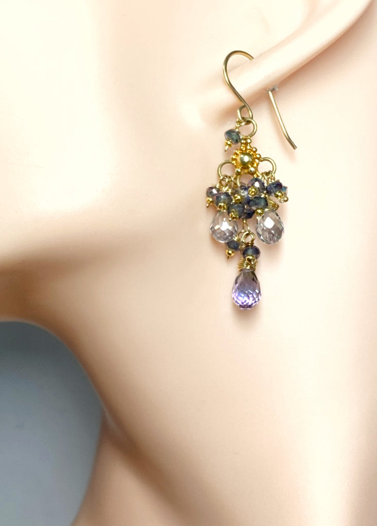 mystic topaz chandelier earrings