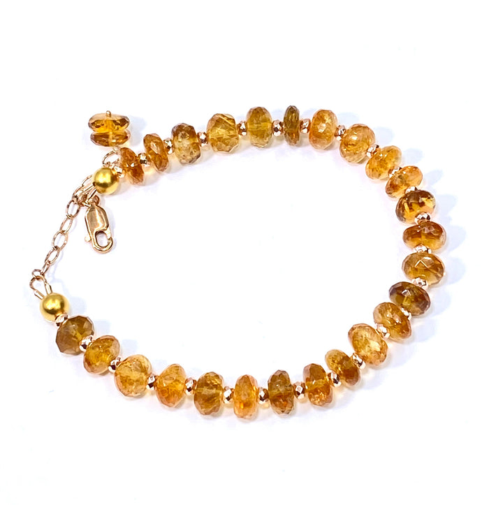 Citrine Gemstone Bracelet Rose Gold - doolittlejewelry