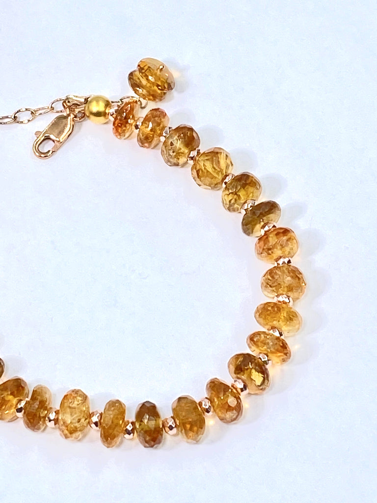 Citrine Gemstone Bracelet Rose Gold - doolittlejewelry