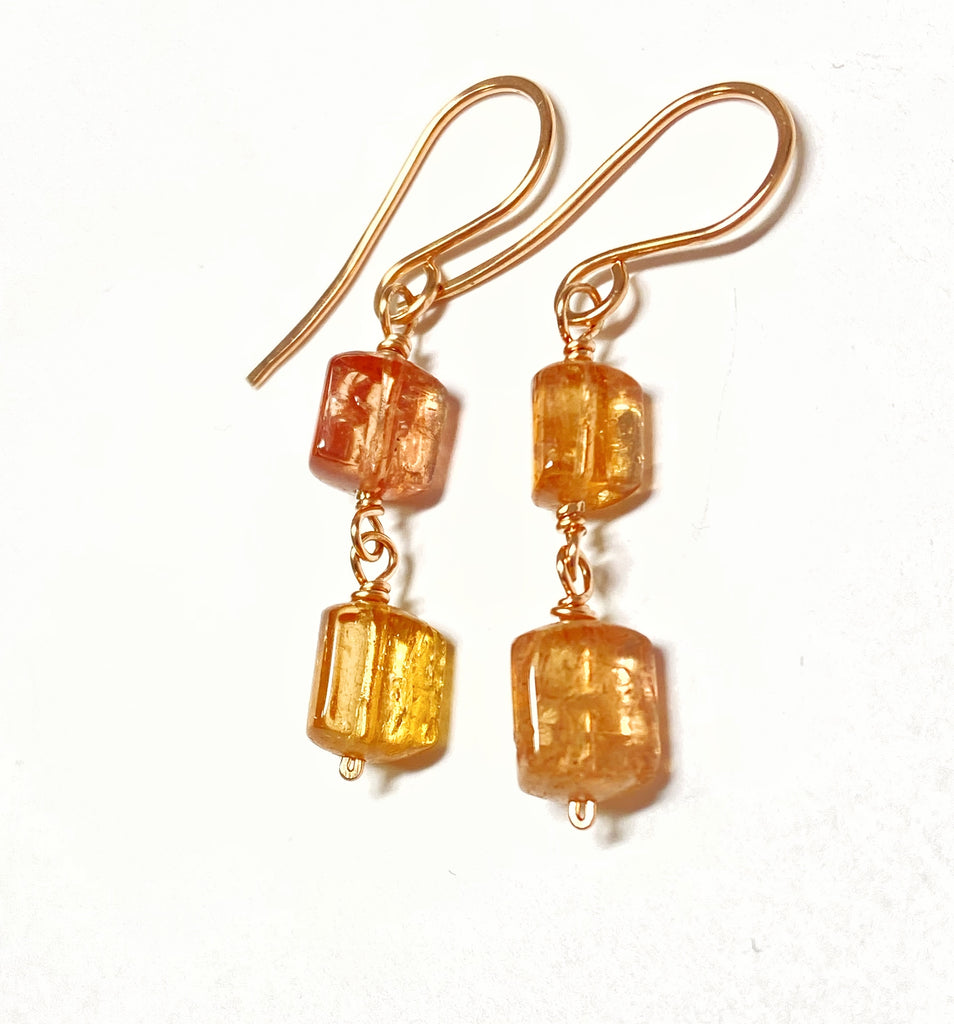 peachy imperial topaz earrings