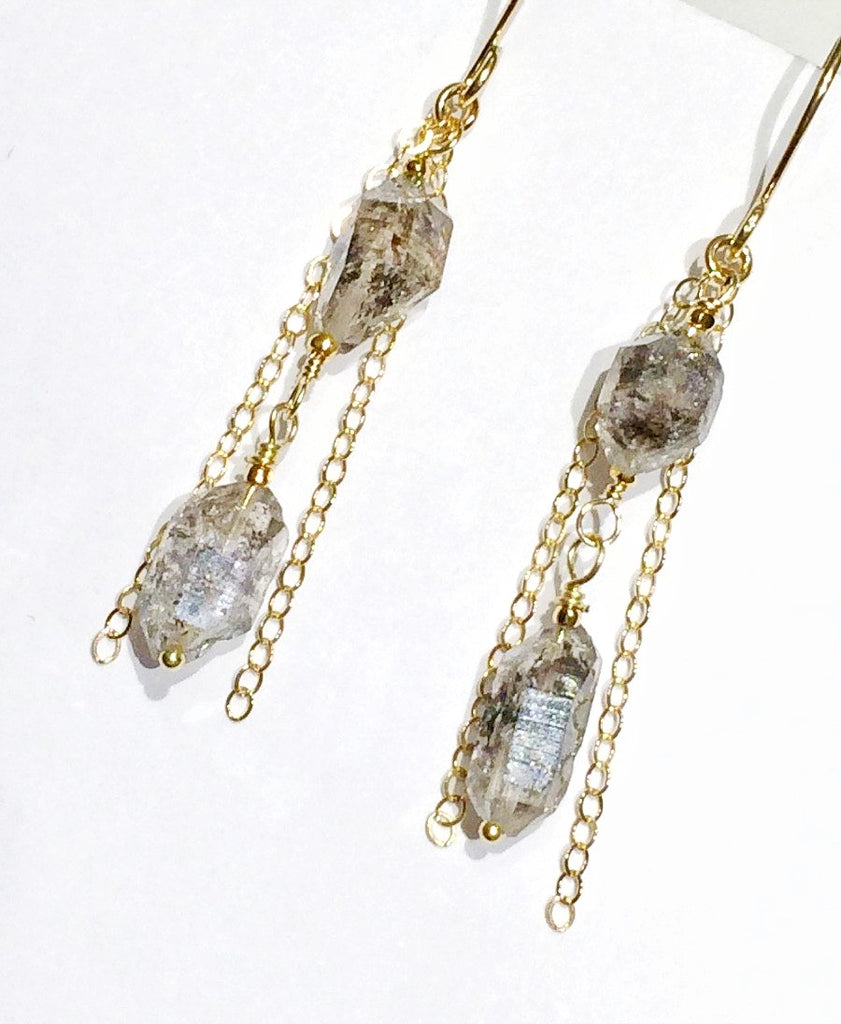 Herkimer Diamond Crystal Dangle Earrings