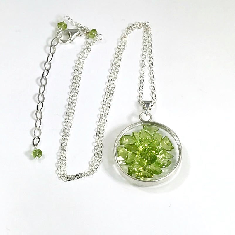 Peridot Shake Locket Sterling Silver Necklace