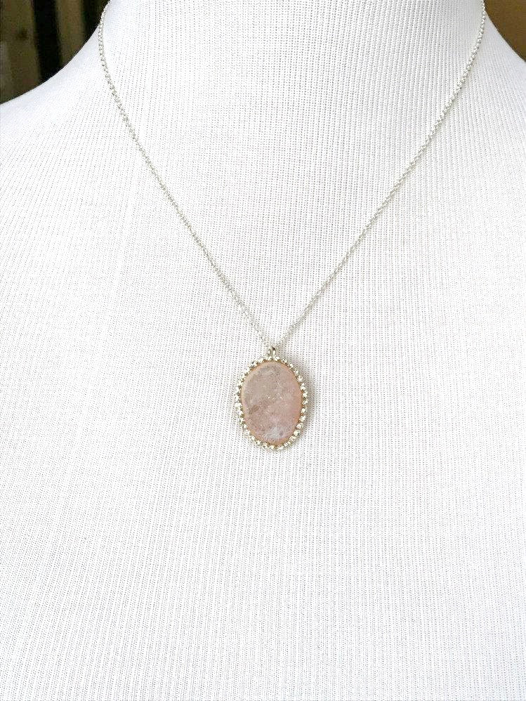 Blush Tabasco Geode Pendant Wedding Necklace