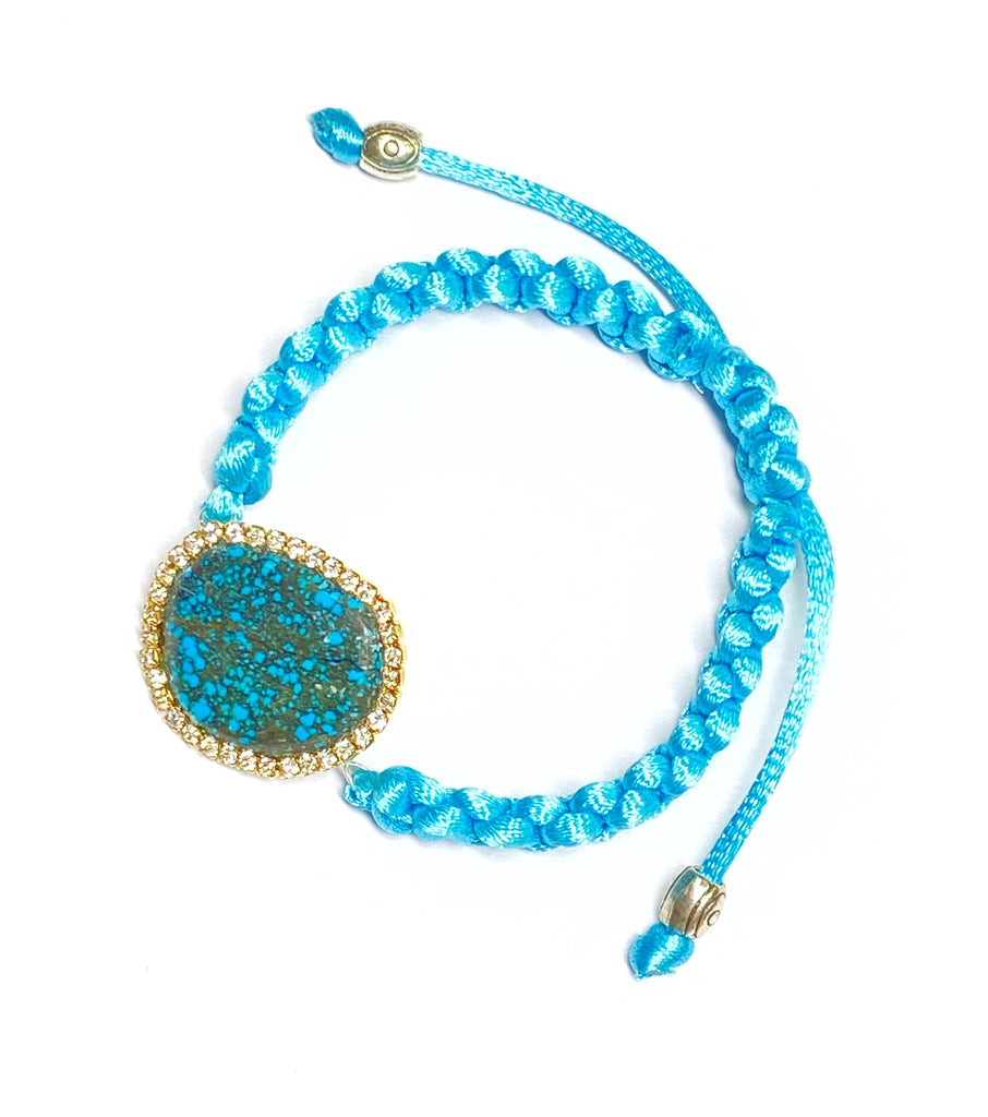 Spider Web Turquoise Knotted Macrame Boho Bracelet