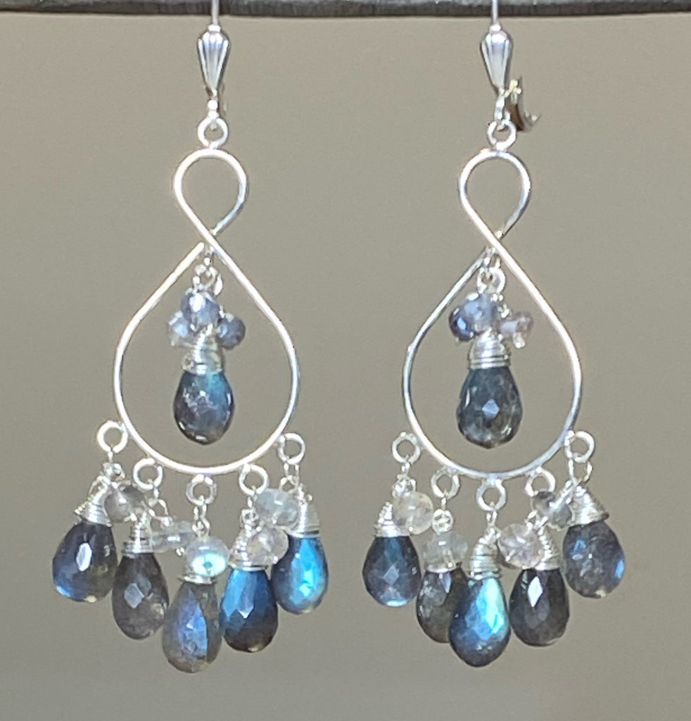 Sterling Silver Labradorite Chandelier Earrings - doolittlejewelry