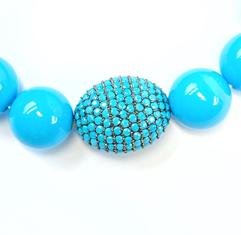 Turquoise Pave Bead Layering Bracelet