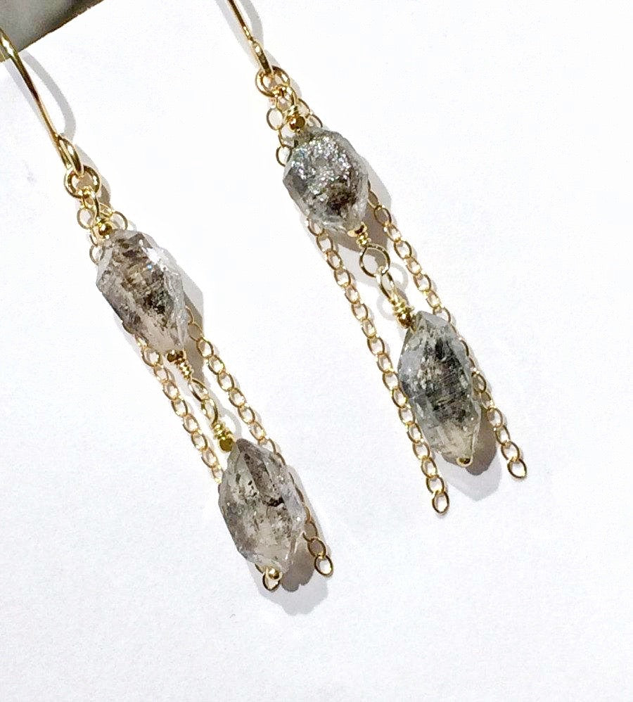 Herkimer Diamond Crystal Dangle Earrings