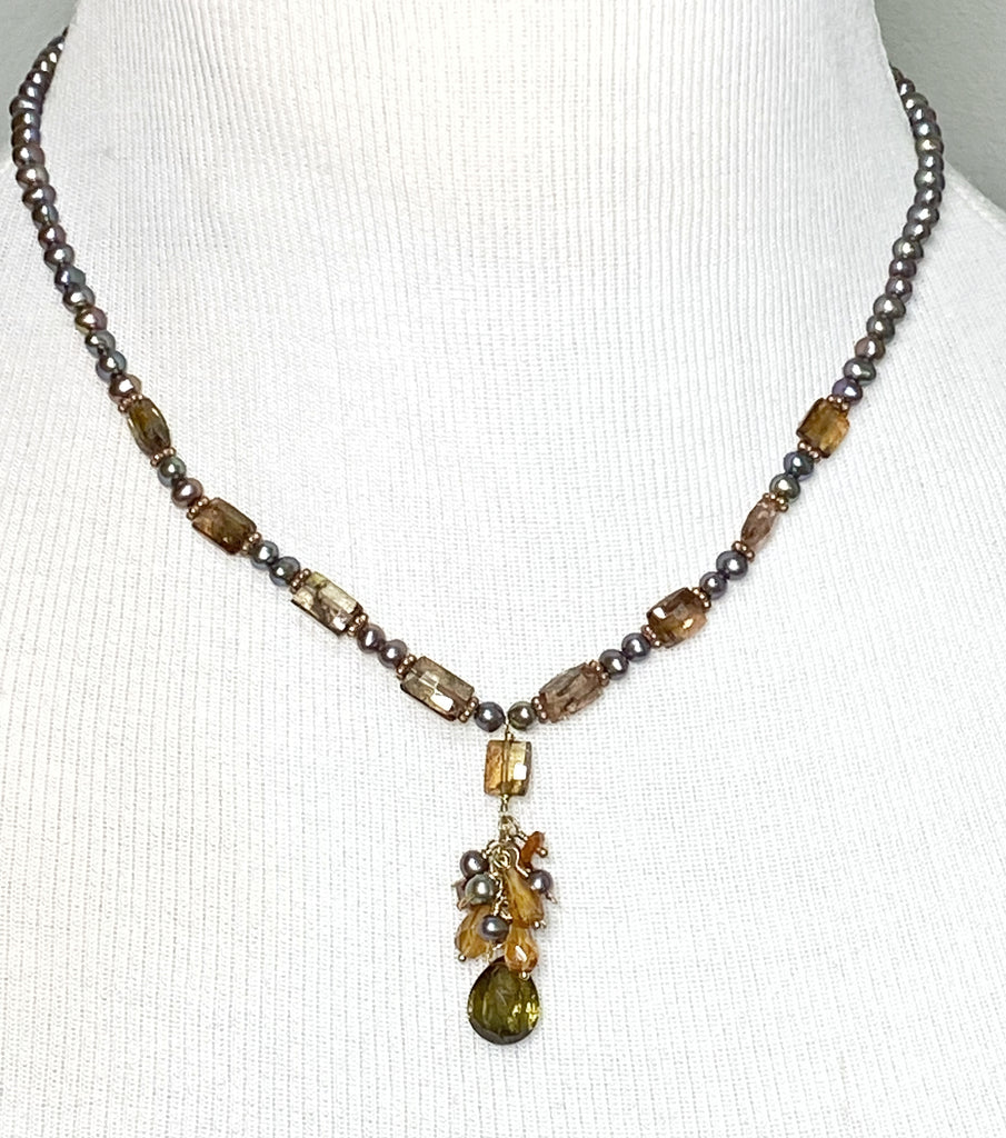 Pearl and Andalusite Necklace