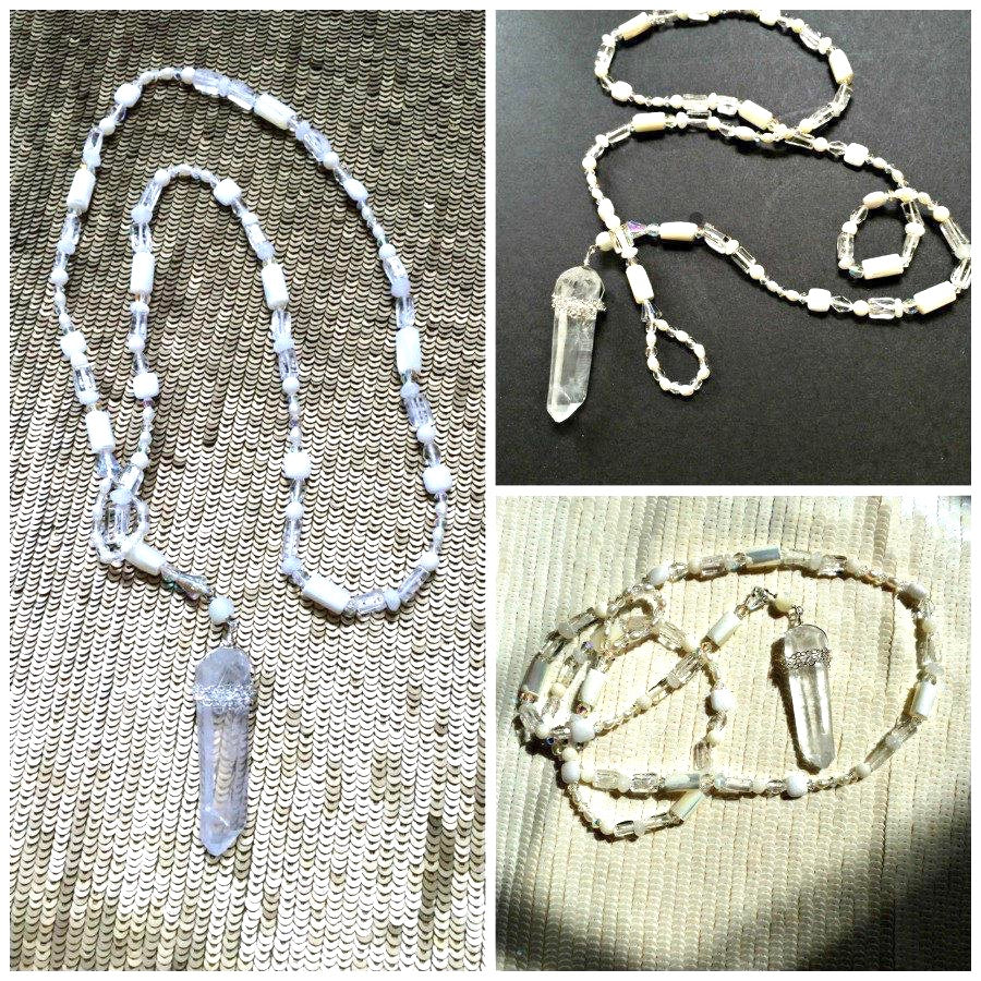 Crystal Lariat Beach Bride Pearl Necklace - doolittlejewelry