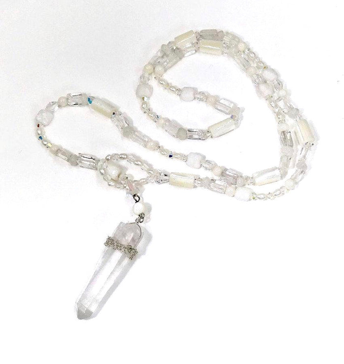 Crystal Lariat Beach Bride Pearl Necklace - doolittlejewelry