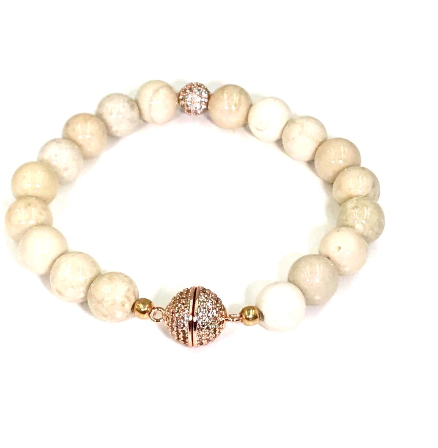 Rose Gold Stretch Beaded Bracelets - doolittlejewelry