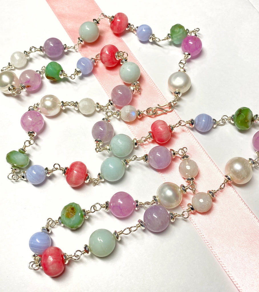 PASTEL BEADS Necklace - Pink