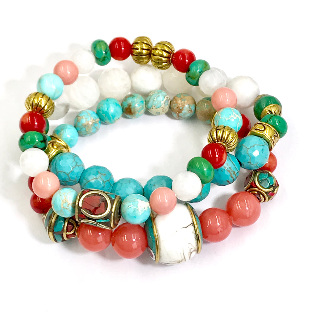 Colorful Mixed Beads Stacked Bracelet