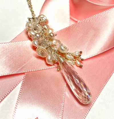 Mystic Crystal Quartz Pendant Wedding Necklace - doolittlejewelry