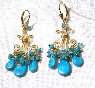 Turquoise Chandelier Earrings