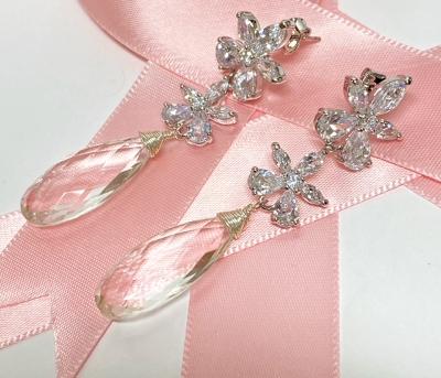 Crystal Drop Diamond Style Wedding Earrings